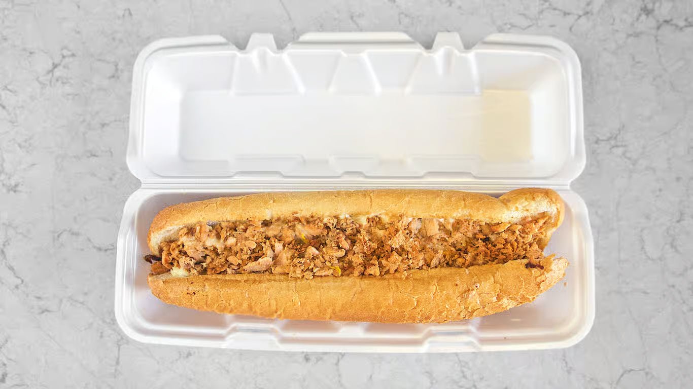 8in Salmon Cheesesteak w/ Fries and Can Soda